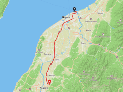 新潟市東区 → 長岡市