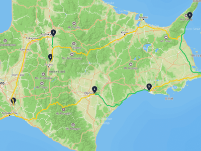 千歳市 → 地球岬