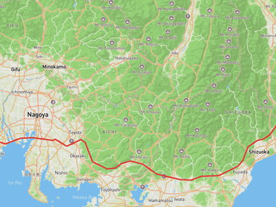 笛吹市 → 亀山市