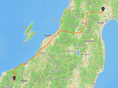 大崎市 → 白馬村